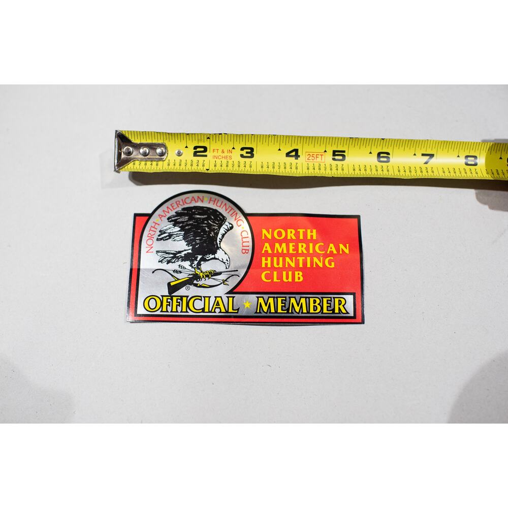 Vintage 80s North American Hunting Club Member Sticker, Retro Campy Decal Foil
